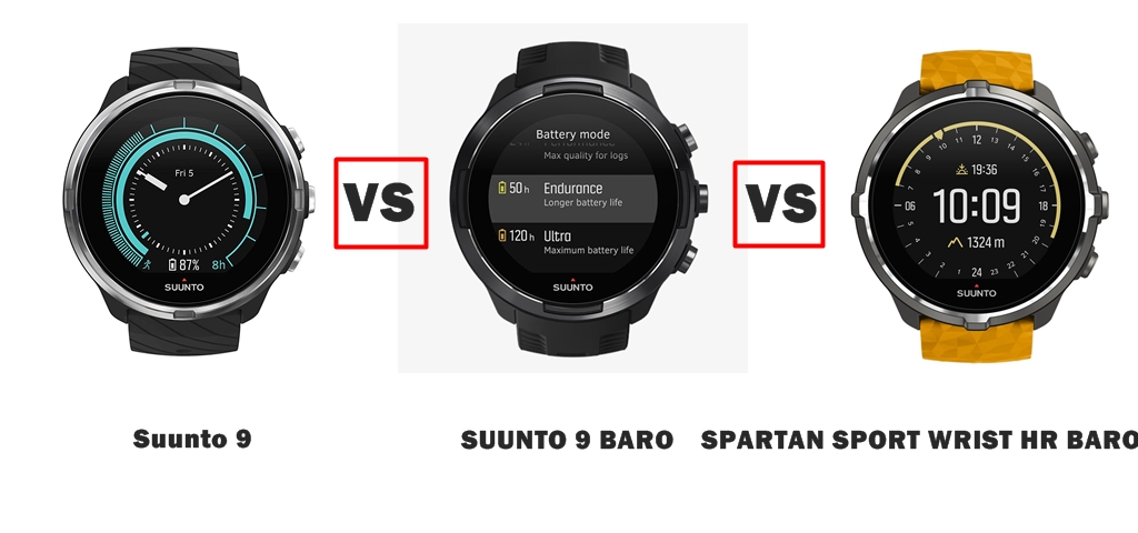 Suunto 9 vs 9 Baro vs Spartan Sport Wrist HR Baro Amber - What's the Difference?