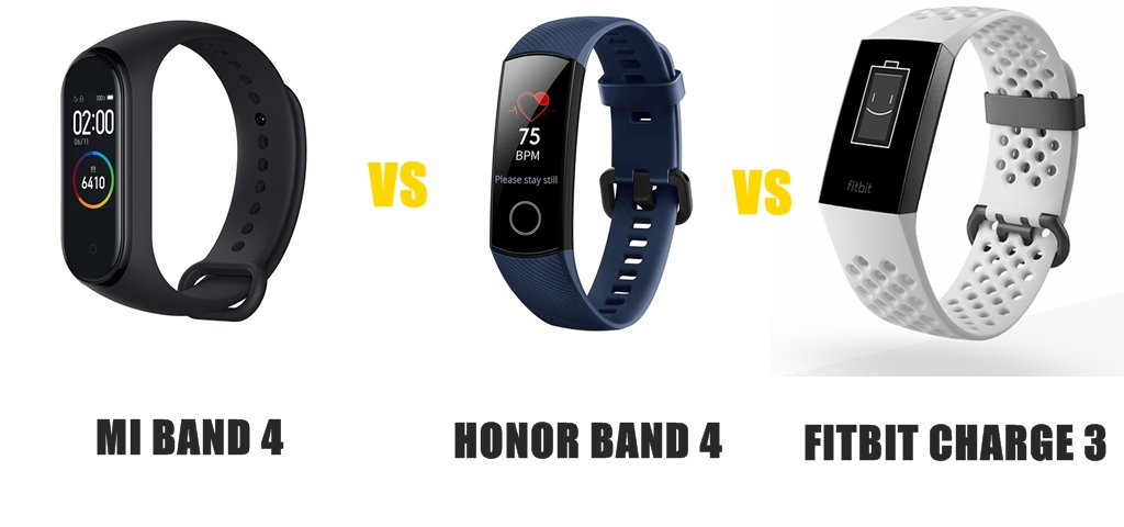 Compare Mi Band 4 vs Honor Band 4 vs 
