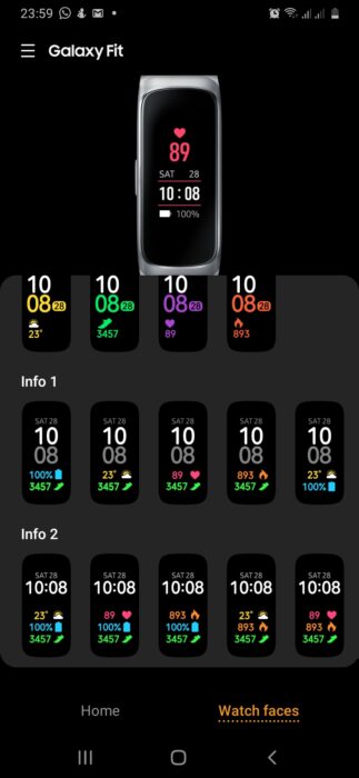 Galaxy Fit watch faces