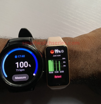 Blood Oxygen comparison - Huawei Band 6 vs Galaxy Watch 4 Classic