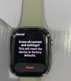 Reset to factory reset Apple Watch
