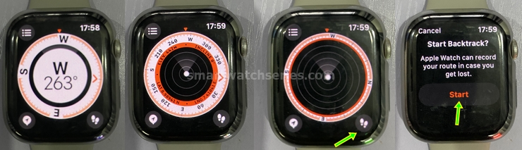 WatchOS 9 - Compass app redesigned with backtrack feature