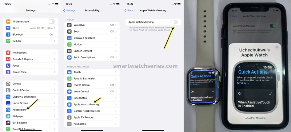 WatchOS 9 - How to mirror Apple watch to iPhone