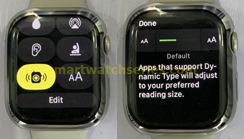 WatchOS 9 - Text size control added to control center