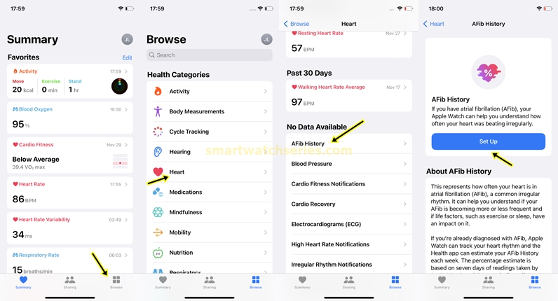 WatchOS 9 - how to record AFib history