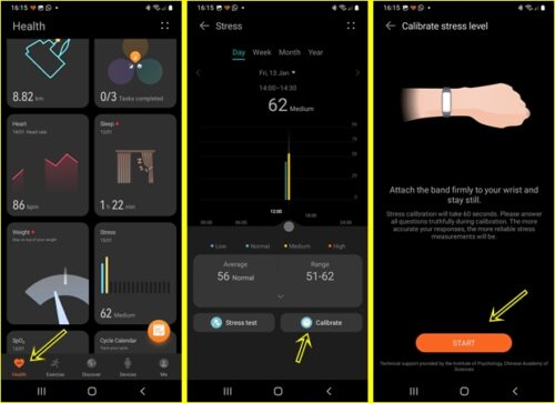 How to calibrate stress monitoring with Huawei Band 7