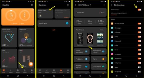 How to manage message notifications with Huawei Band 7