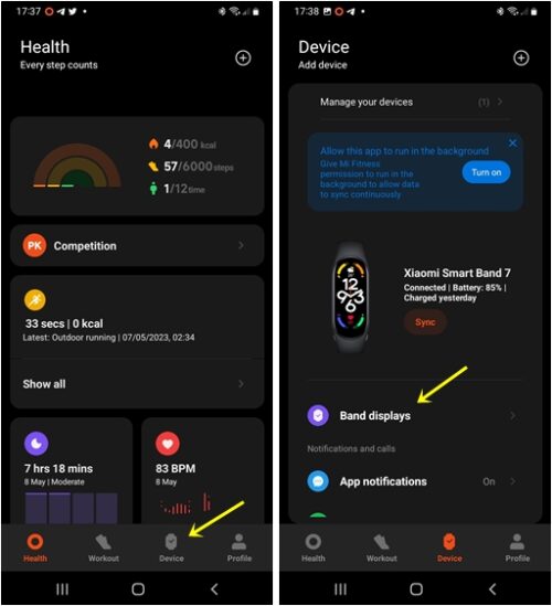 Download Additional Watch Faces to Mi Band 7